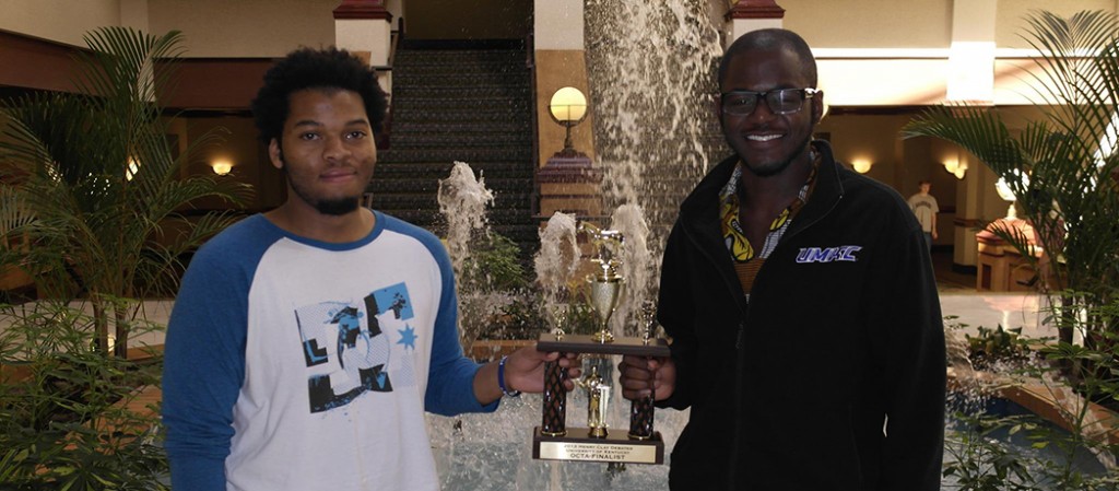 DEBATE-Kansas City Alum, and UMKC Debate Freshman Corey Fisher (Left) with debate partner Jide Ajisafe after advancing to the octafinals of the 2013 University of Kentucky Tournament.